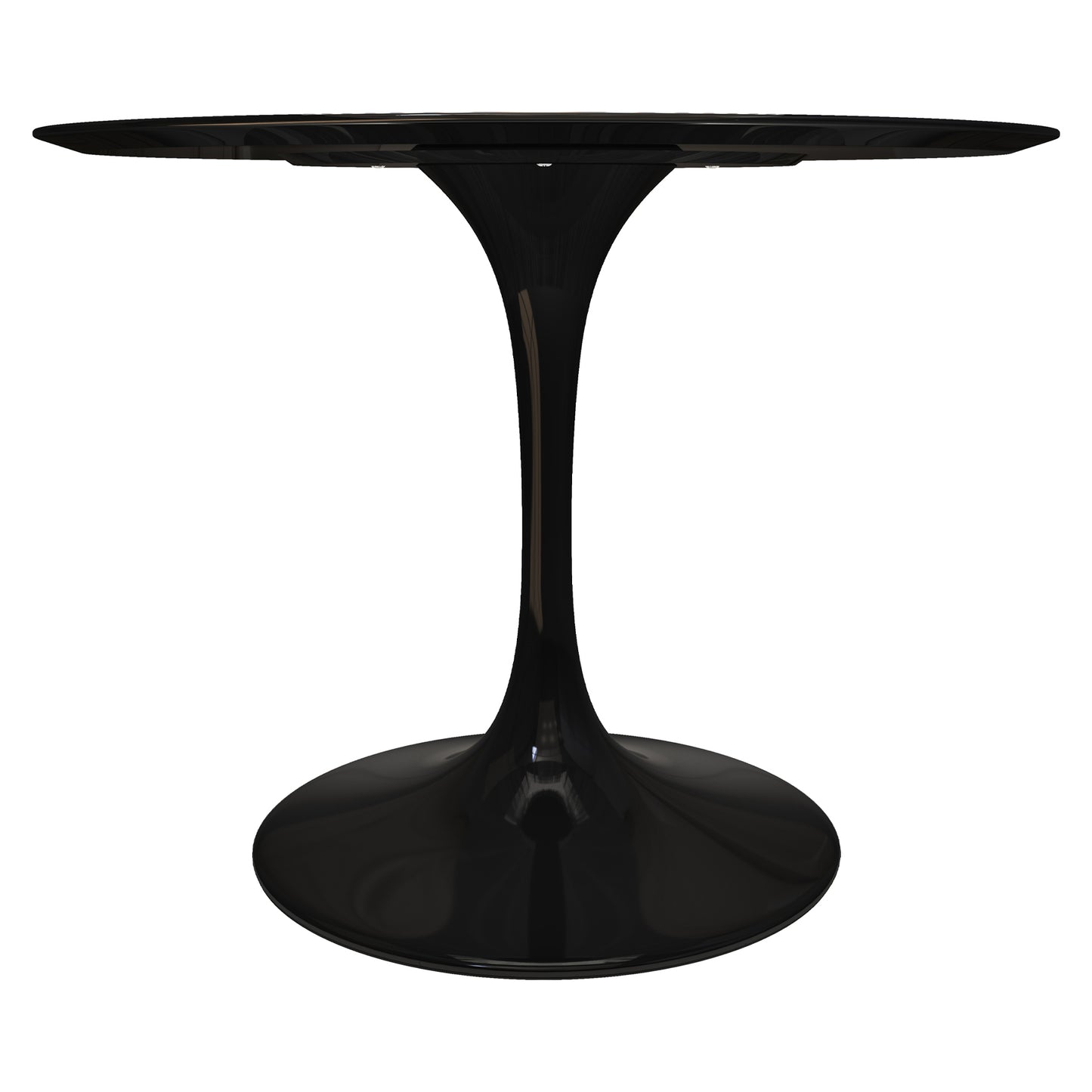 Rose 42" Round Fiberglass Dining Table, Black