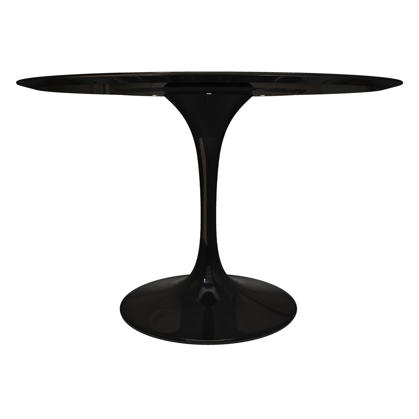 Rose 48" Round Fiberglass Dining Table, Black