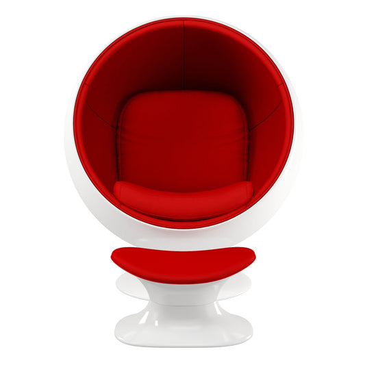 Ball Chair & Ottoman, Red