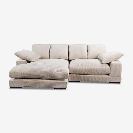 Plush Reversible Deep Seat Sectional Sofa, Cappuccino