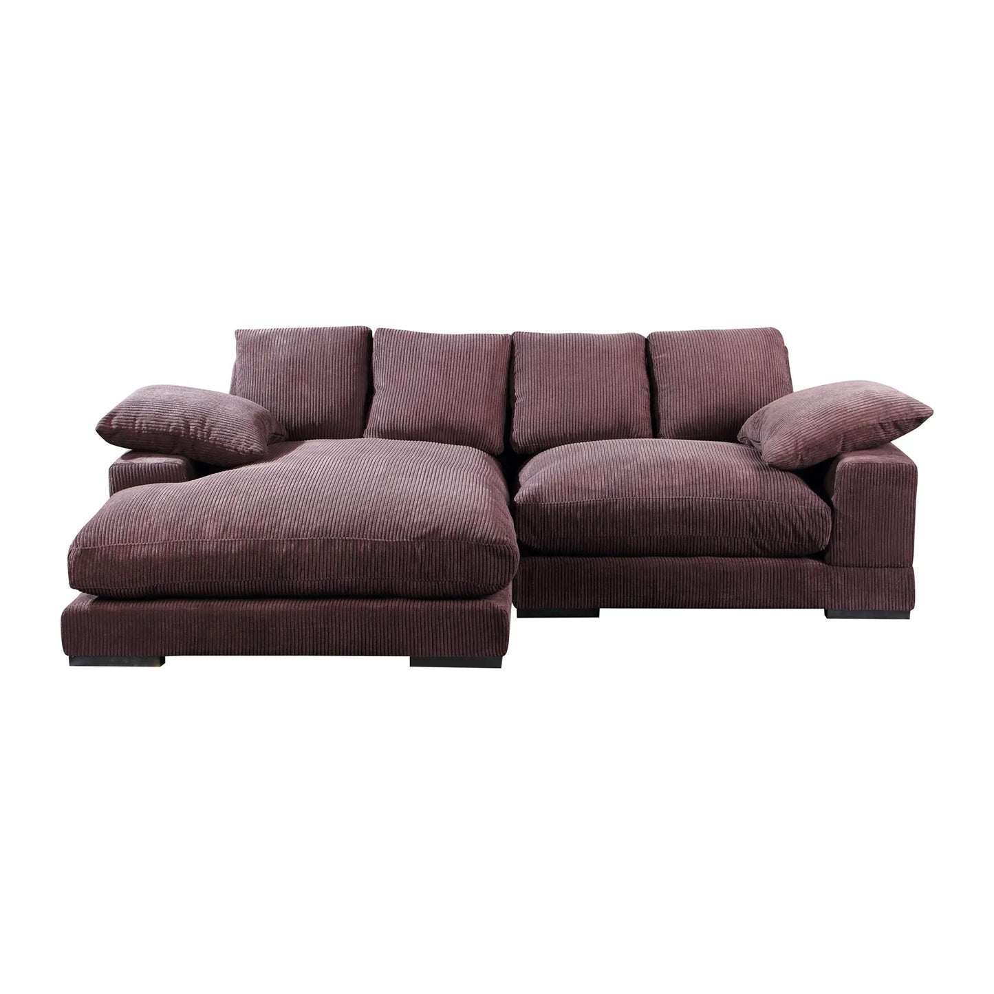 Plush Reversible Deep Seat Sectional Sofa, Dark Brown
