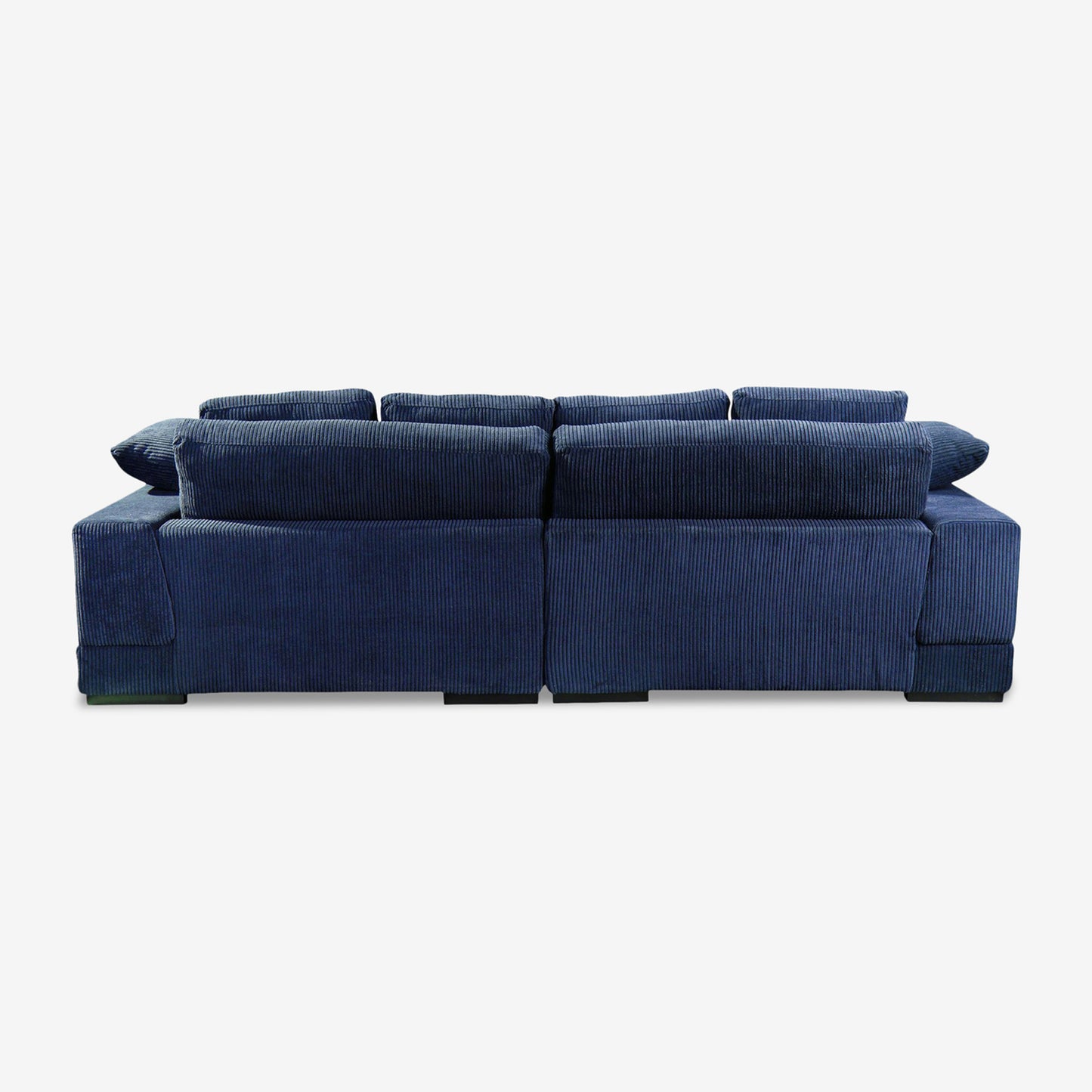 Plush Reversible Deep Seat Sectional Sofa, Navy Blue